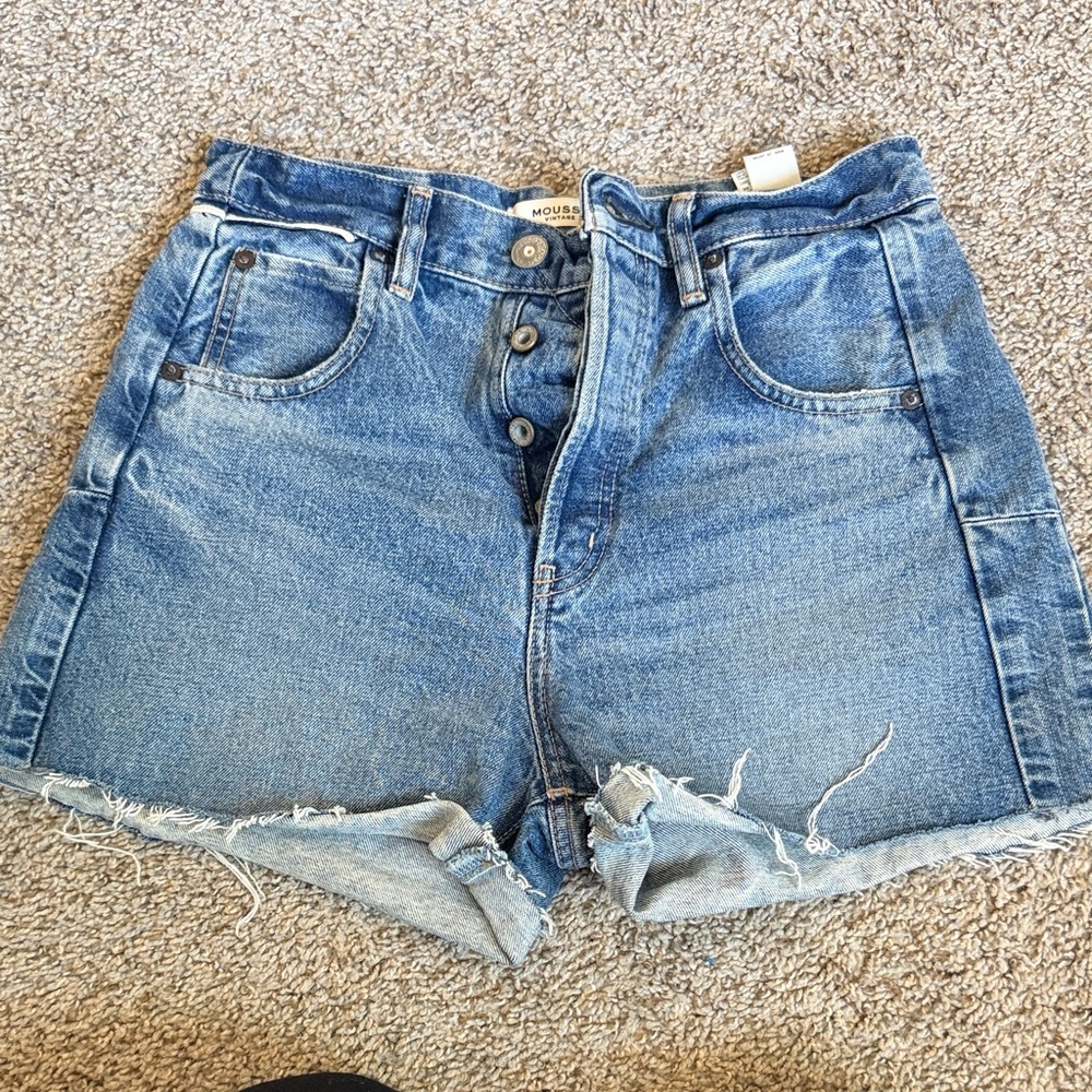 Moussy Distressed Blue Jean Shorts